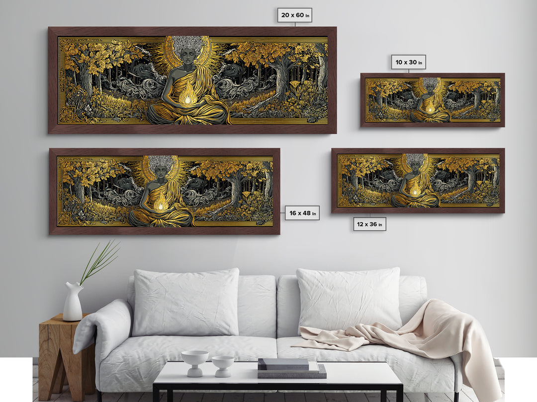 Hestia Metallic Gold Metal Print, Greek Goddess Of Hearth And Fire, Mythology Wall Art, Real Wood Frame, Unique Luxury Home Decor