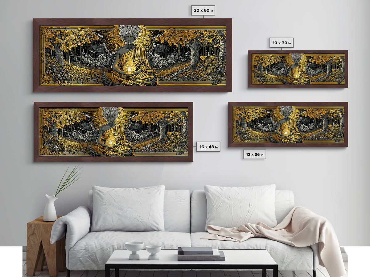 Hestia Metallic Gold Metal Print, Greek Goddess Of Hearth And Fire, Mythology Wall Art, Real Wood Frame, Unique Luxury Home Decor