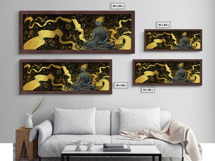 Mnemosyne Goddess Metallic Gold Metal Print, Greek Mythology Wall Art, Muse Mother Illustration, Real Wood Frame, Elegant Statement Decor