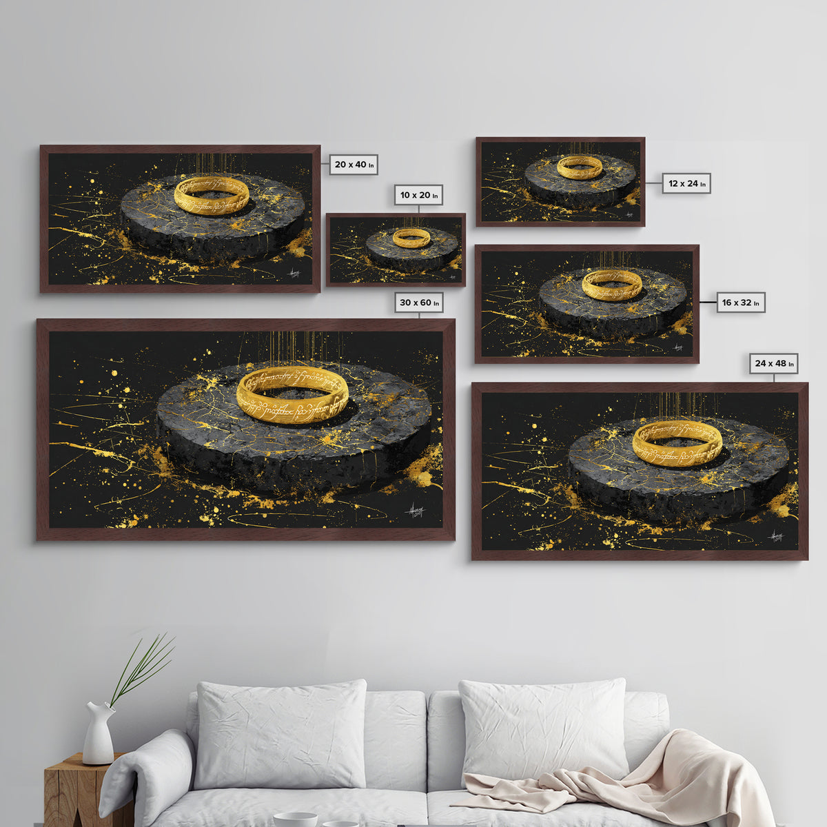 Mythic Norse Warriors Metallic Gold Art Viking Battle Silhouette Metal Art, Office Wall Decor or Dad Gift framed in real wood
