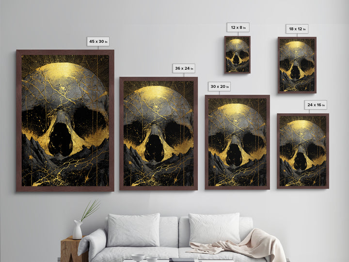 Norse God Ymir Metallic Gold Art Metal Art | Giant of Creation Nordic Wall Art | Framed Mythology Decor with Real Wood Frame