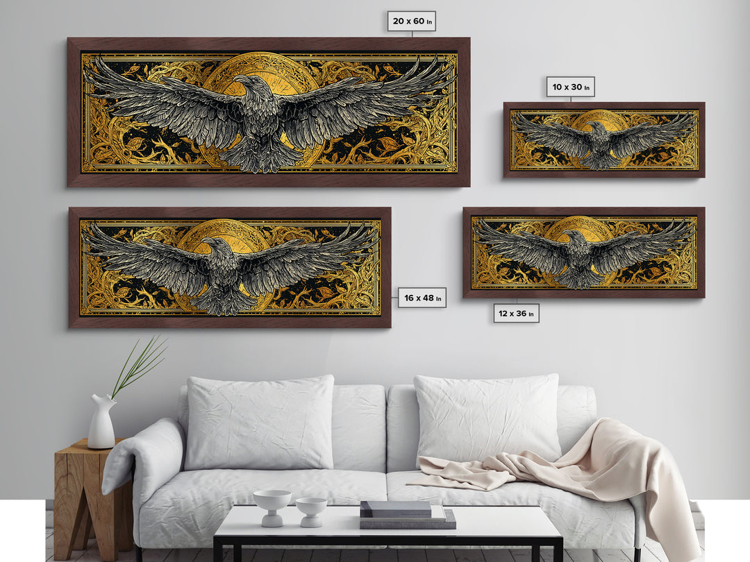 Mythical Valkyrie Helmet Metallic Gold Art Nordic Metal Art, Norse Wall Hanging for Office or Man Cave framed in real wood