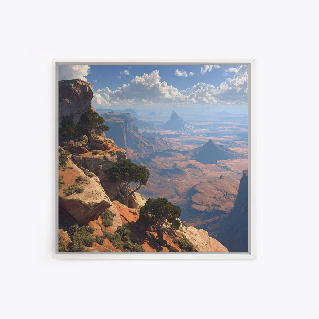 Sweeping Desert Canyon Vista Wall Art, Majestic Western Landscape Canvas Print For Living Room And Cabin Decor