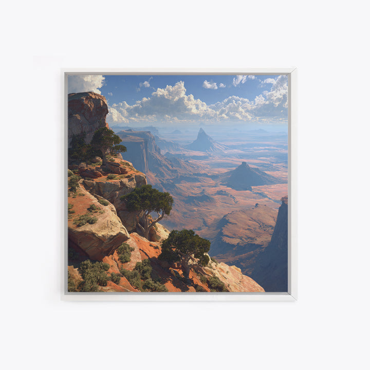 Sweeping Desert Canyon Vista Wall Art, Majestic Western Landscape Canvas Print For Living Room And Cabin Decor