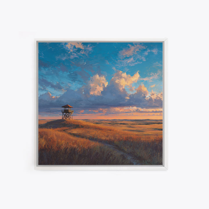 Golden Prairie Sunset Landscape Wall Art Print Rustic Country Painting For Farmhouse Decor Living Room Wall Art Rustic Home Decor