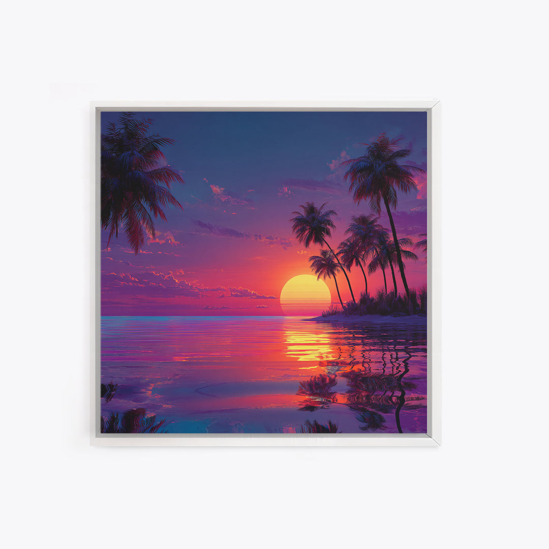 Whimsical Colorful Fantasy Forest With Magical Light And Trees Wall Art Framed Canvas Print For Bedroom And Living Room