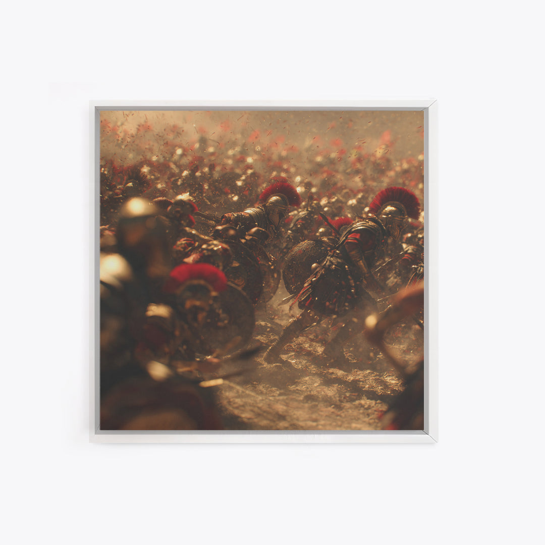 Roman Soldiers Charging Through Dusty Battle Wall Art, Historical Art Print, Masculine Man Cave Decor, Gift For Him, Classic Art