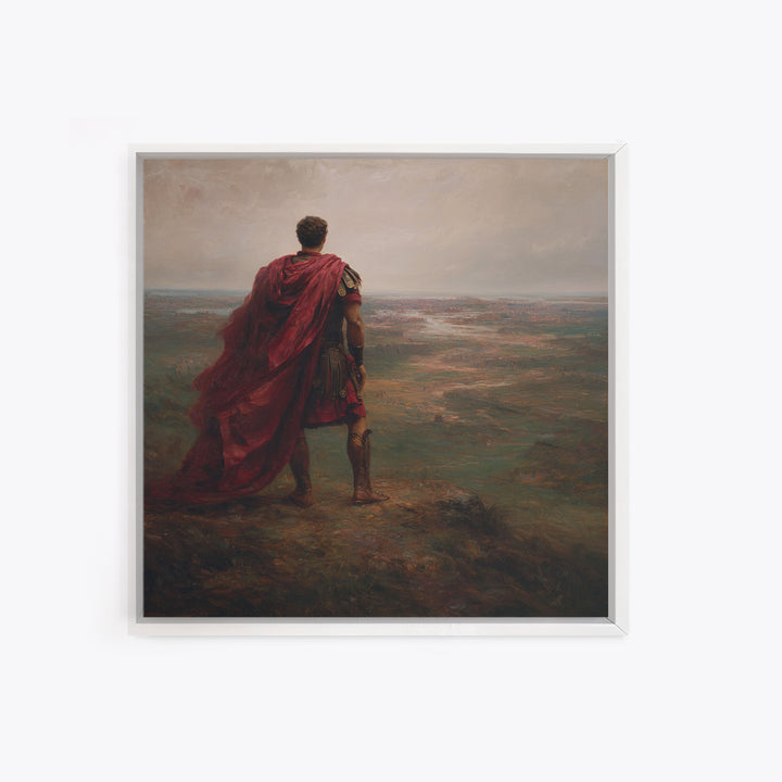 Roman Commander Overlooking Ancient Valley Wall Art, Mythological Art, Historical Art Print, Luxury Living Room Decor, Gift