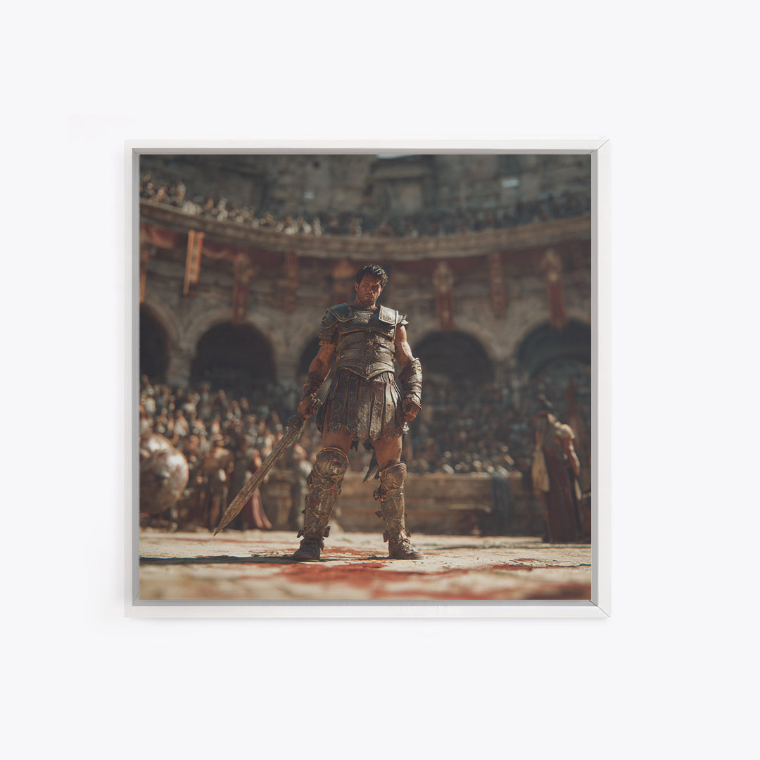 Bloodied Gladiator In Roman Arena Canvas Print, Ancient Warrior Wall Art, Classical History Decor, Gift For Him, Man Cave Decor