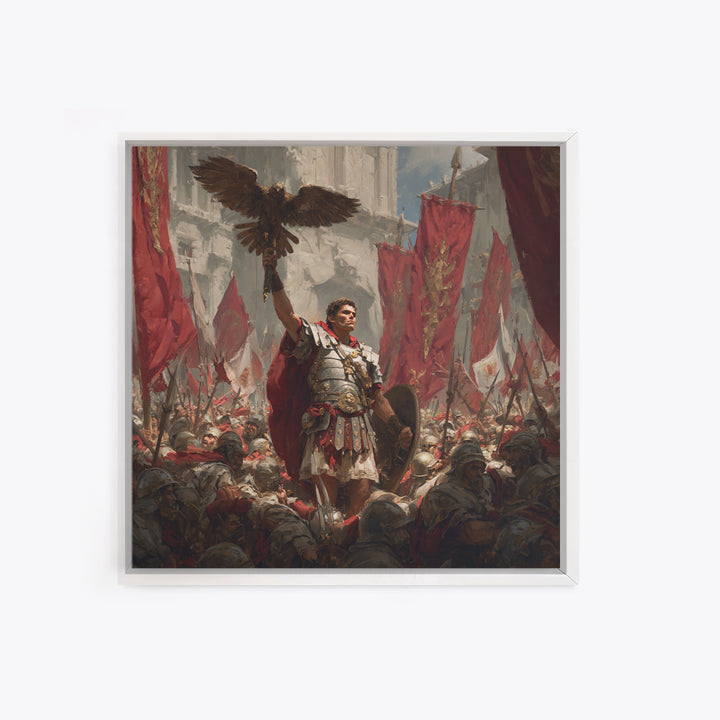 Roman Eagle Standard Bearer Wall Art, Classical Battle Canvas Print, Ancient Rome Decor, Historical Art, Gift For Him, Fine Art