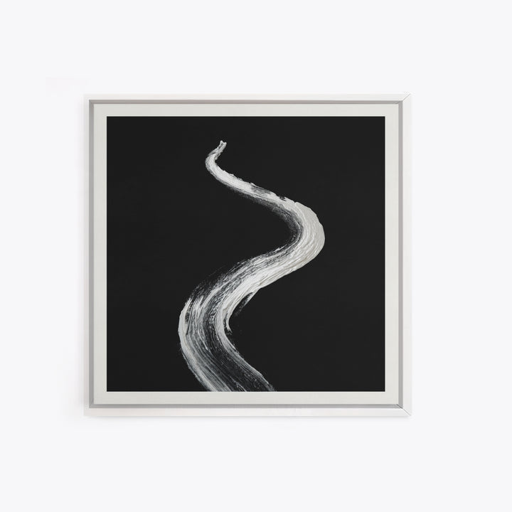 Minimalist Black And White Abstract Line Wall Art, Modern Monochrome Painting Print, Contemporary Home Decor Office Art