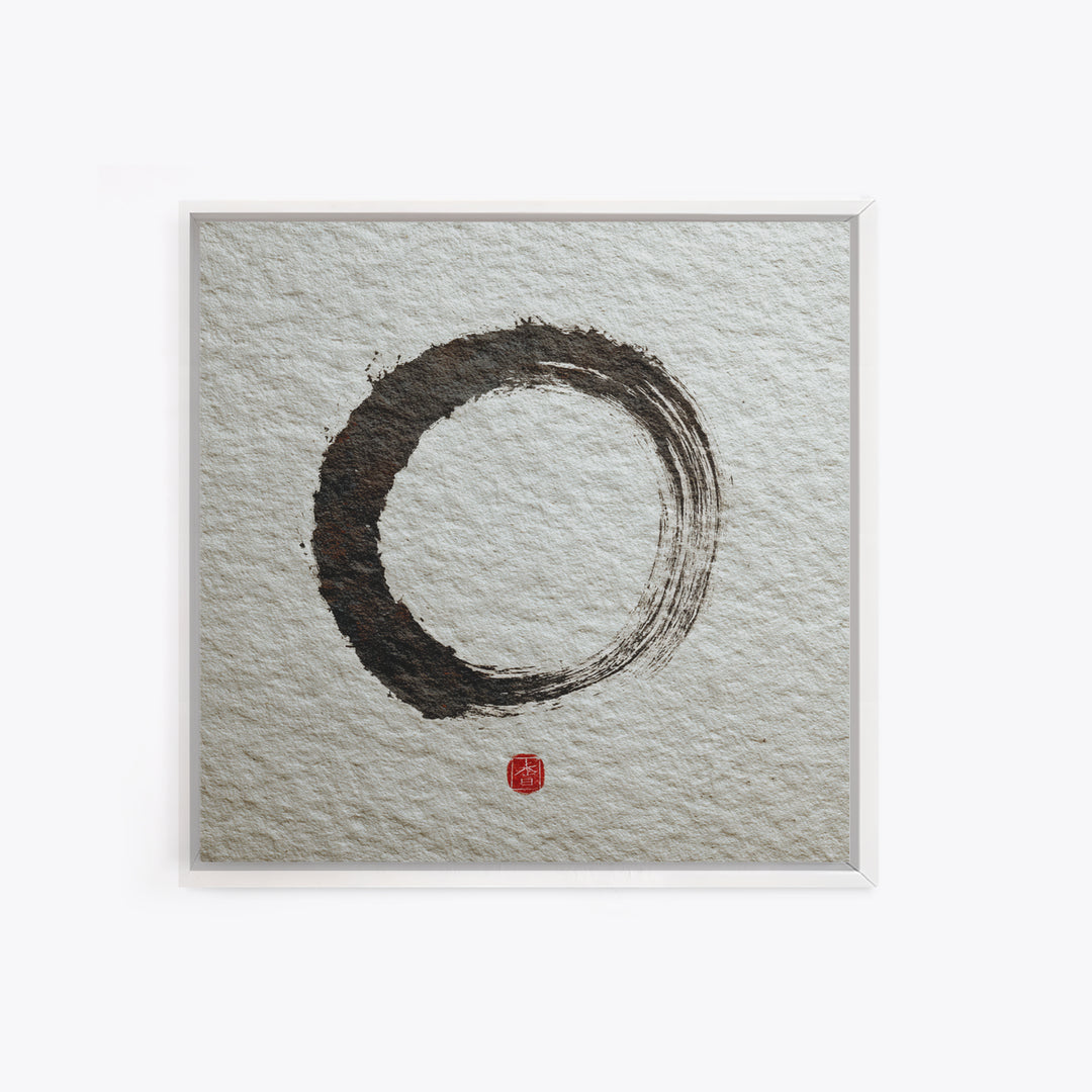 Minimalist Zen Enso Circle Wall Art, Japanese Ink Brush Painting Print, Wabi Sabi Japandi Decor Modern Wall Art