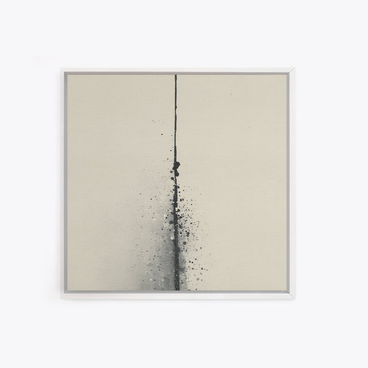 Minimal Black Ink Line And Splatter Abstract Wall Art Print, Modern Monochrome Home Decor, Neutral Minimalist Wall Art
