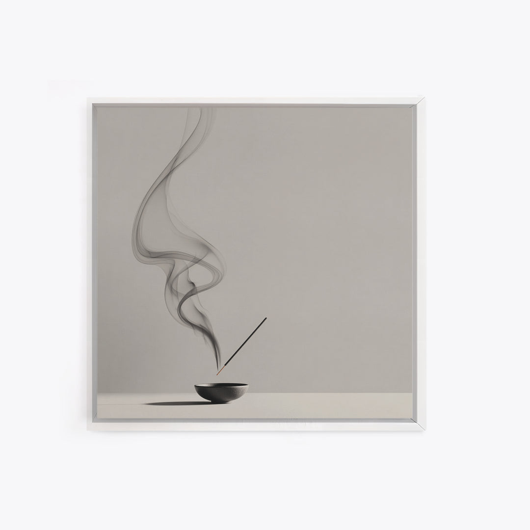 Zen Minimalist Abstract Smoke Art Canvas Print Black And White Wall Art Modern Home Decor For Living Room And Office Wall
