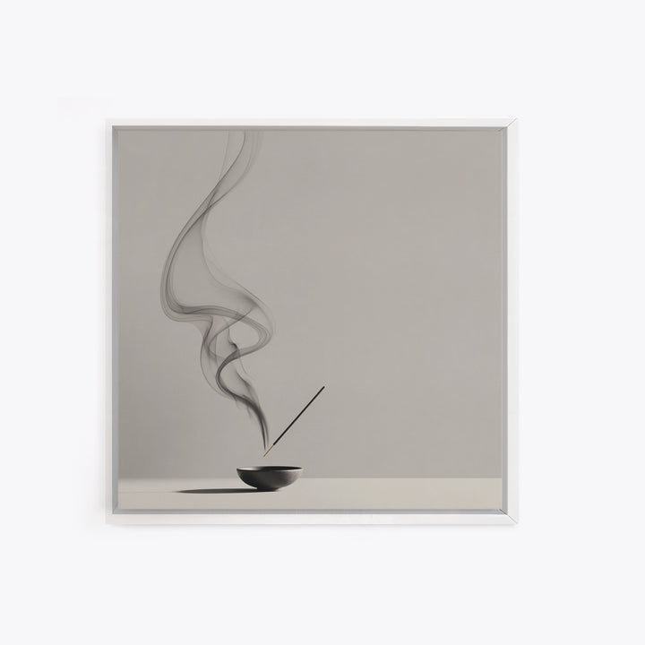 Zen Minimalist Abstract Smoke Art Canvas Print Black And White Wall Art Modern Home Decor For Living Room And Office Wall