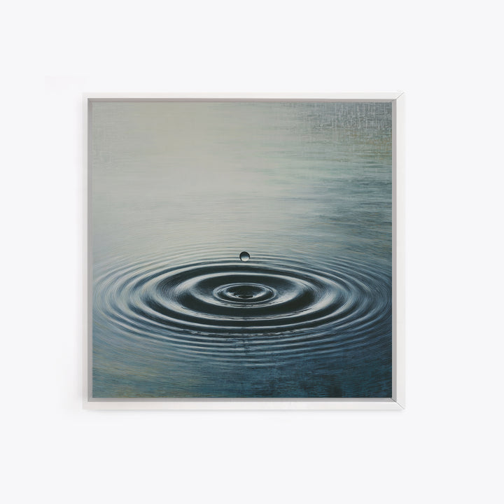 Single Water Drop Ripple Wall Art, Minimalist Zen Lake Print, Calming Neutral Home Decor, Modern Wabi Sabi Bathroom Or Spa Wall Art