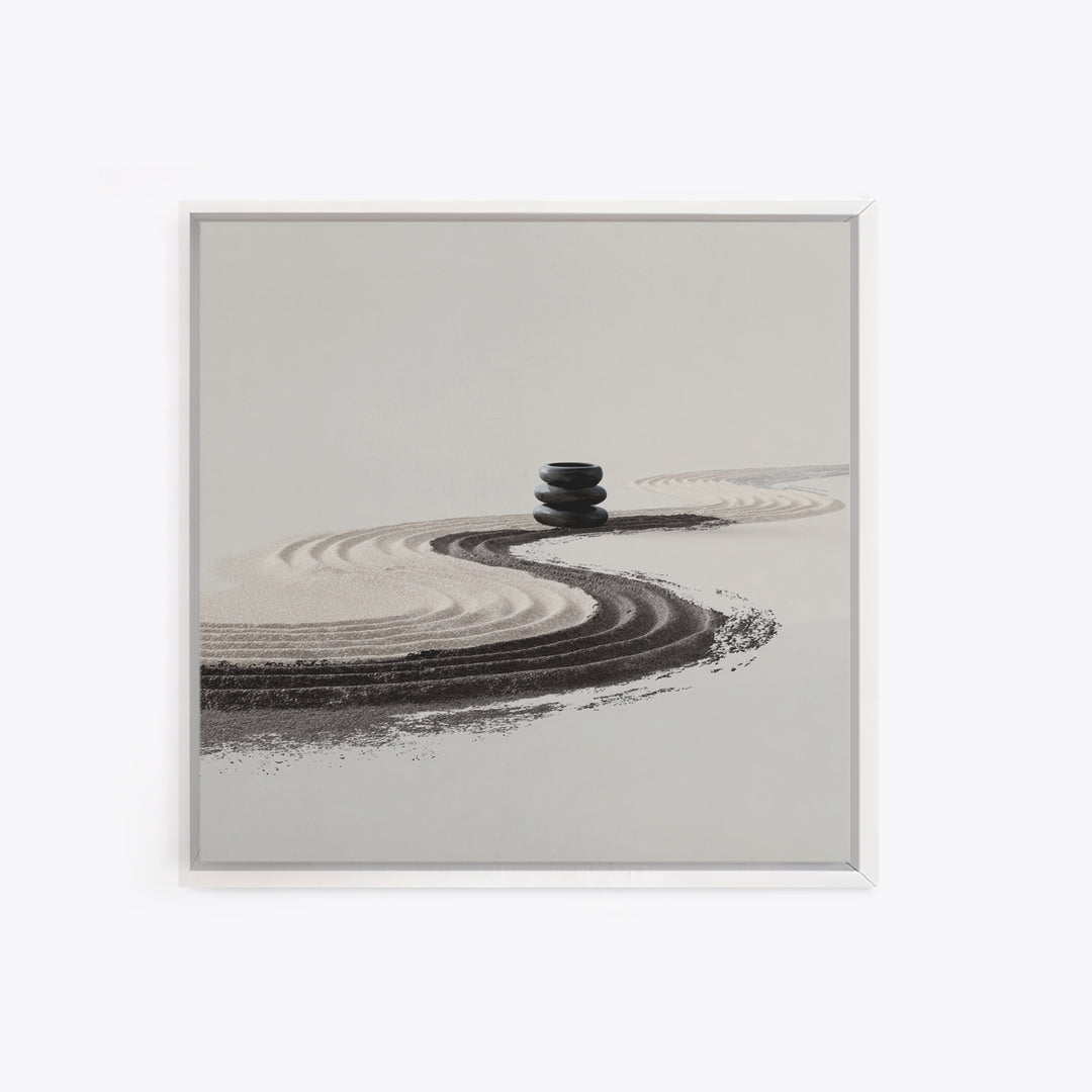 Minimalist Zen Sand Path Wall Art, Neutral Abstract Landscape Print, Japandi Home Decor, Calming Modern Wall Art