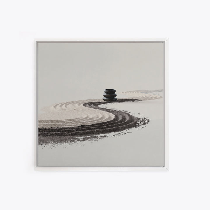 Minimalist Zen Sand Path Wall Art, Neutral Abstract Landscape Print, Japandi Home Decor, Calming Modern Wall Art