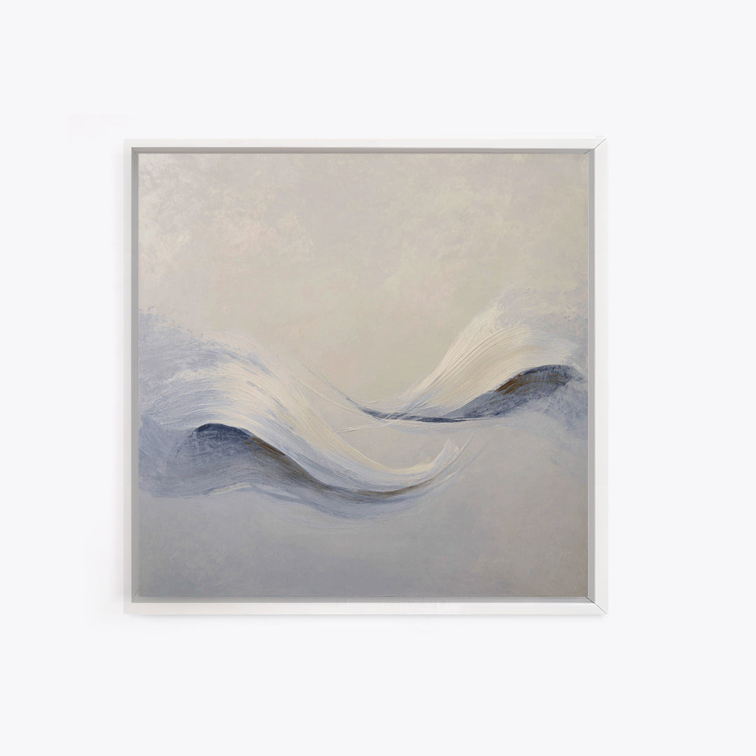 Neutral Abstract Wave Texture Wall Art, Minimalist Beige Painting Framed Canvas Print, Modern Living Room Decor