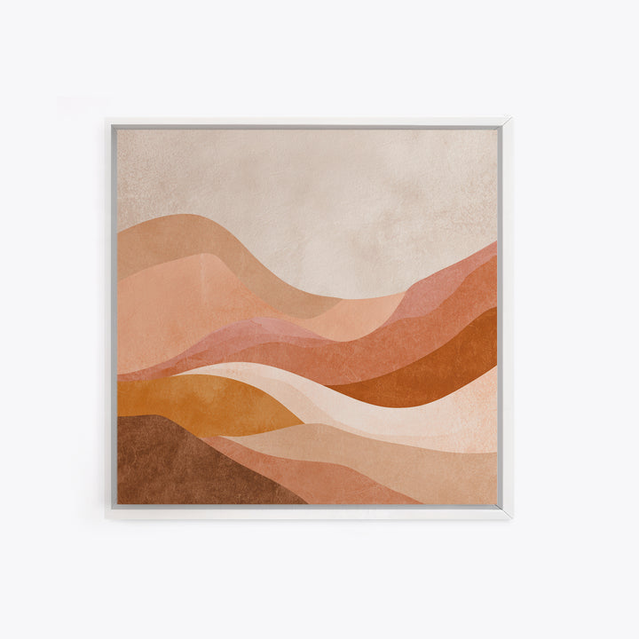 Terracotta Abstract Desert Waves Canvas Print, Earth Tone Wall Art For Modern Living Room Decor And Neutral Home Decor Gift