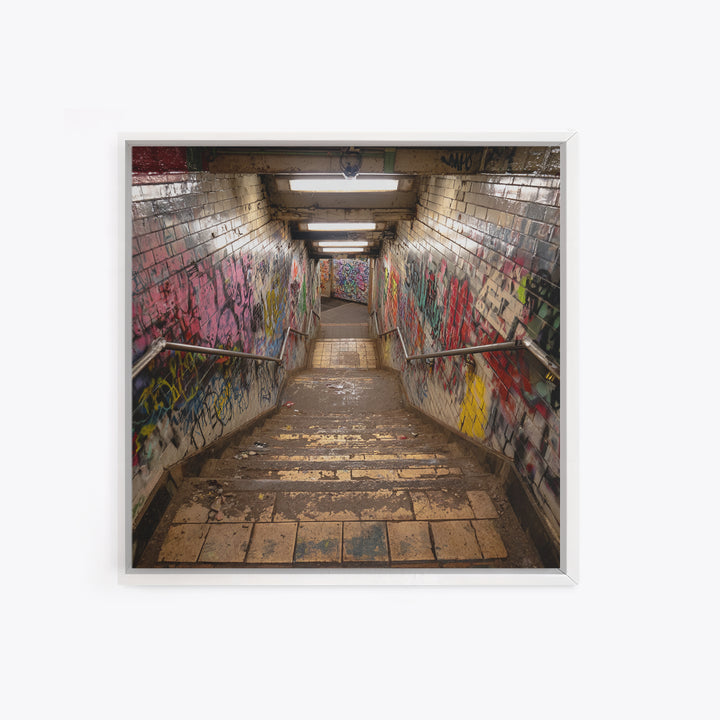 Graffiti Subway Stairwell Wall Art, Urban Photography Print, Industrial Wall Decor, Street Art, Office Decor Gift, Contemporary Art