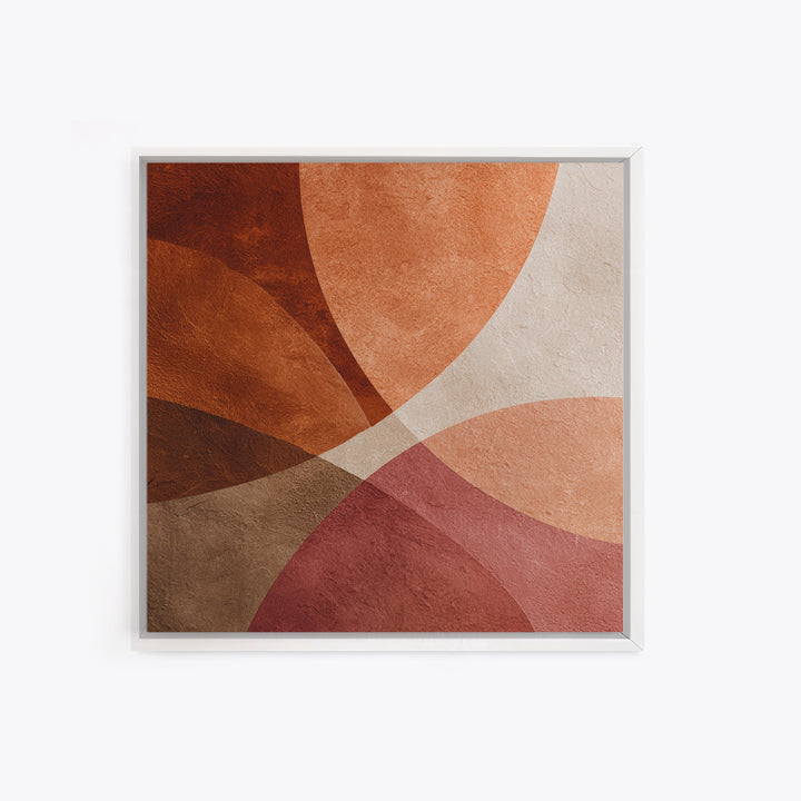 Rust Red Overlapping Shapes Canvas Print, Abstract Wall Art For Mid Century Modern Decor, Earth Tone Home Decor, And Office Decor