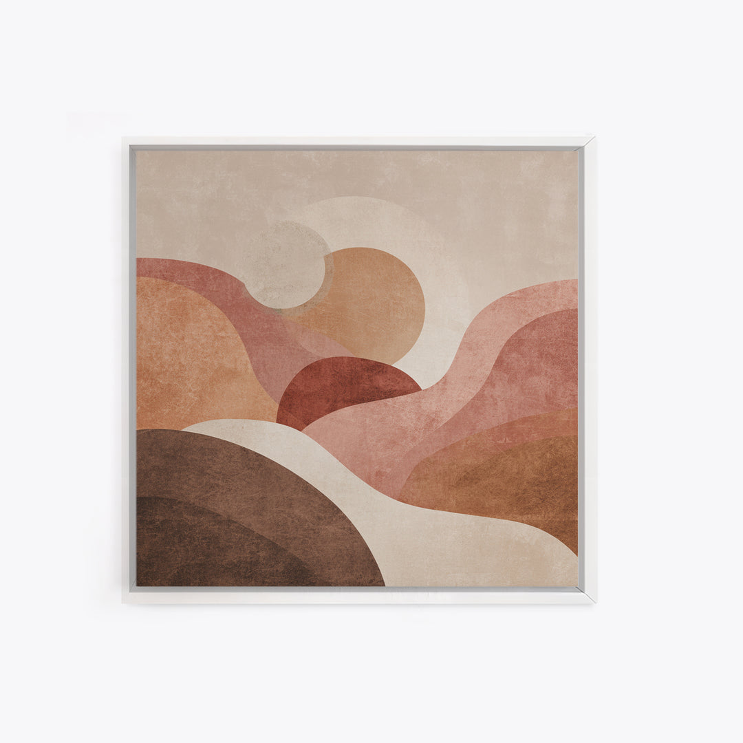 Blush Terracotta Abstract Landscape Wall Art, Minimalist Canvas Print For Neutral Living Room Decor And Modern Bedroom Decor