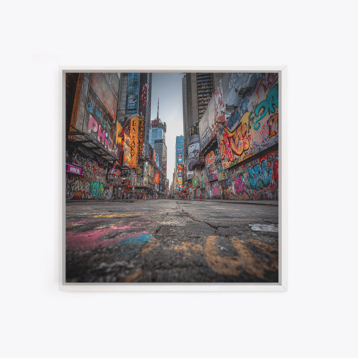 Graffiti Covered City Street Wall Art, Urban Canvas Print, New York Style Street Art, Industrial Loft Decor, Modern Poster