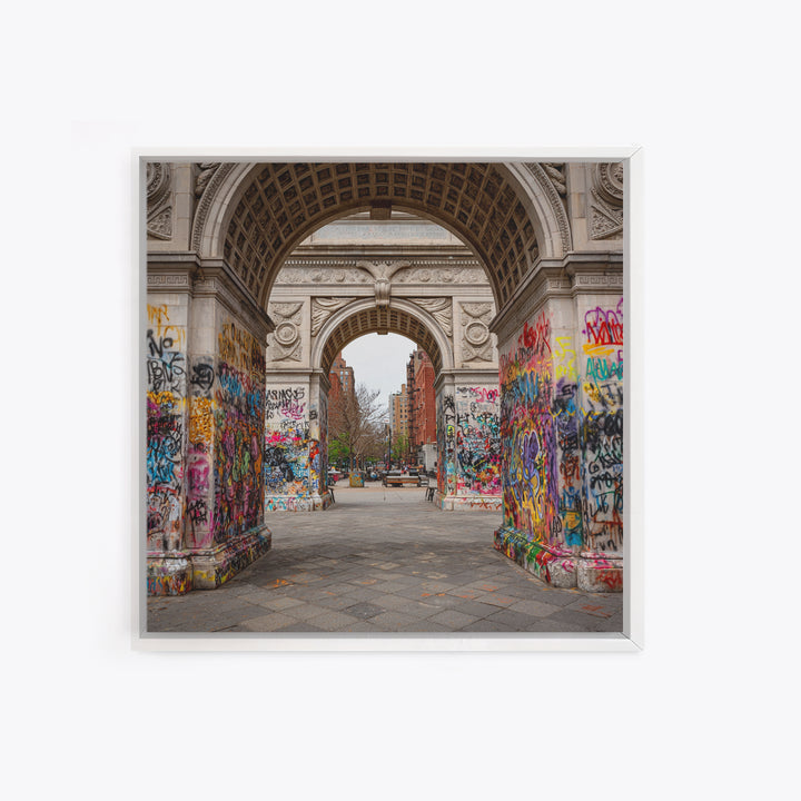 Graffiti Covered Washington Square Arch Wall Art, New York City Urban Photography Print For Modern Apartment Wall Decor Gift
