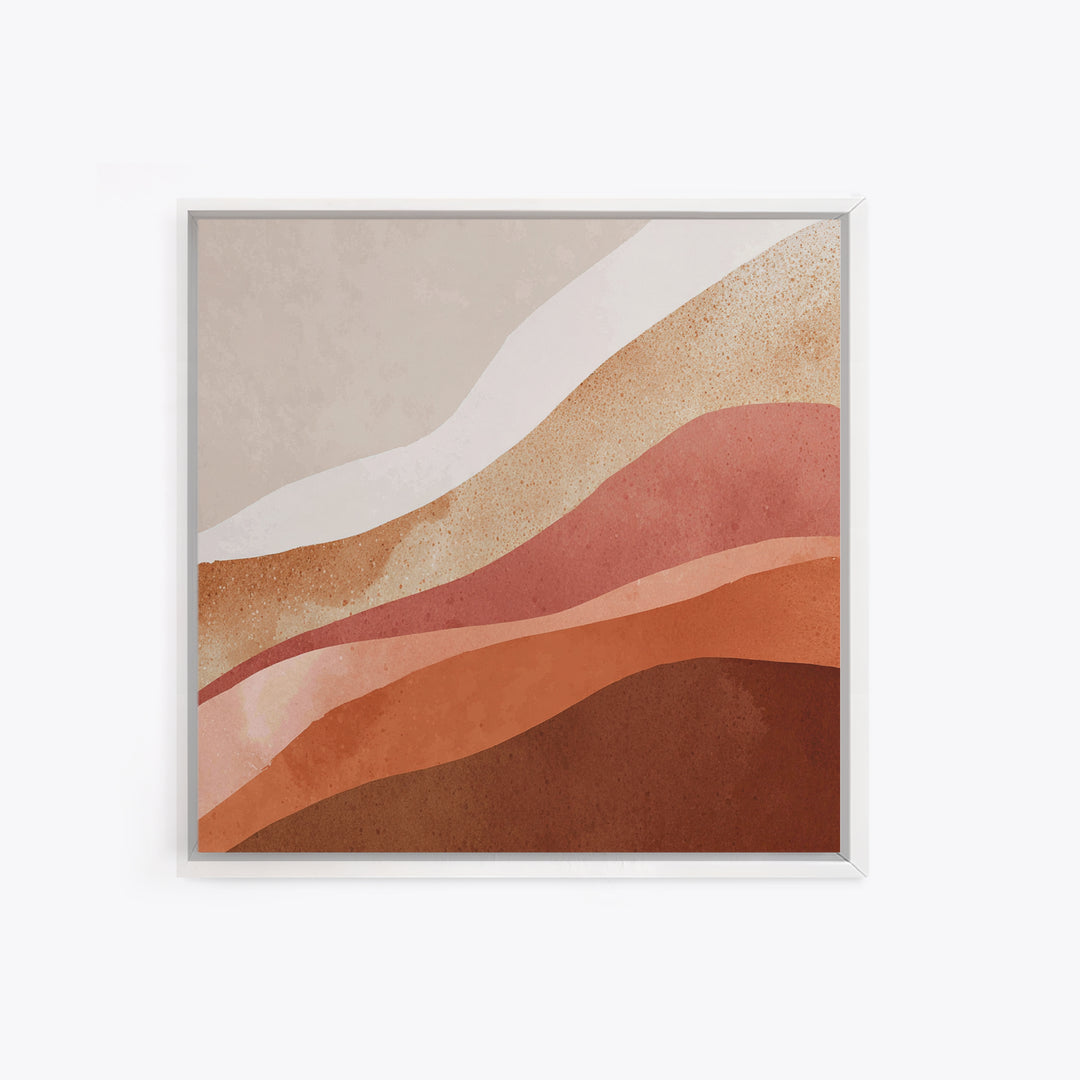 Terracotta Abstract Desert Layers Wall Art, Earth Tone Modern Decor, Neutral Canvas Print For Living Room And Bedroom Home Decor