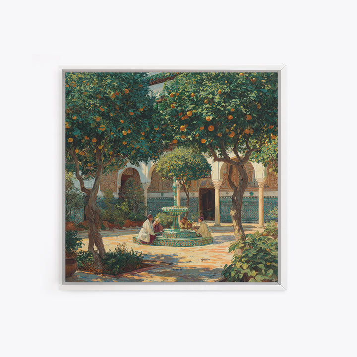 Moroccan Orange Tree Courtyard Wall Art, Islamic Architecture Fine Art Print, Mediterranean Home Decor, Travel Inspired Gift