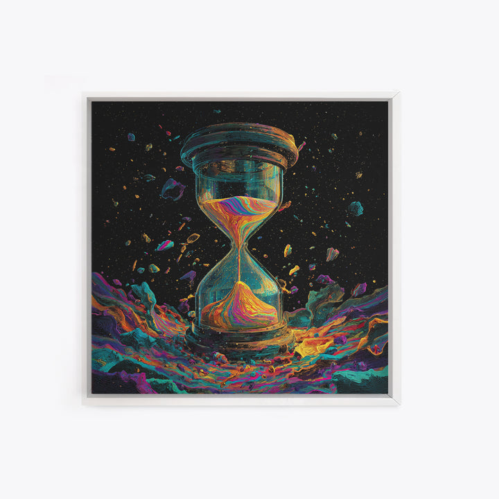 Cosmic Hourglass Surreal Space Art Wall Art Print, Colorful Abstract Painting, Modern Home Decor Canvas Print
