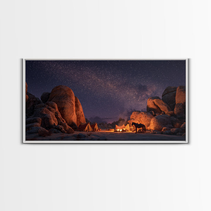Epic Viking Warrior Kneeling With Sword In Snowy Landscape Dramatic Wall Art Original Canvas Print