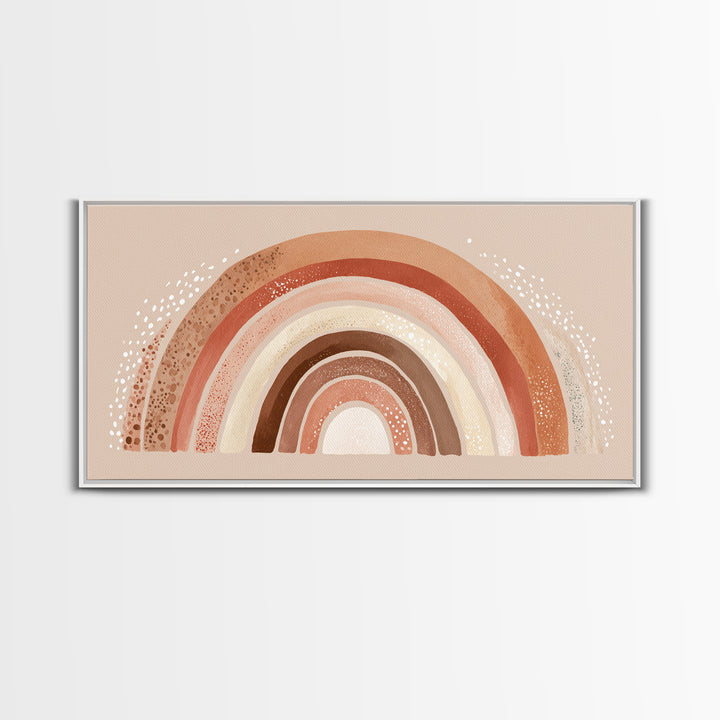 Terracotta Boho Rainbow Wall Art, Neutral Nursery Decor, Kids Room Decor, Earth Tone Decor, Above Crib Decor, Canvas Print