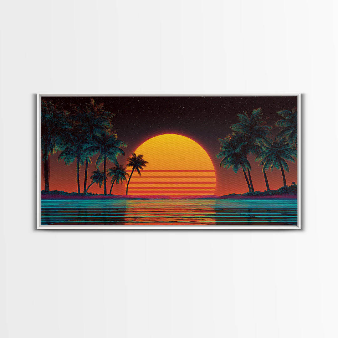 Beautiful Golden Sunset Over Ocean Calm Waves Large Wall Art Modern Coastal Canvas Print For Living Room And Bedroom Beach Decor