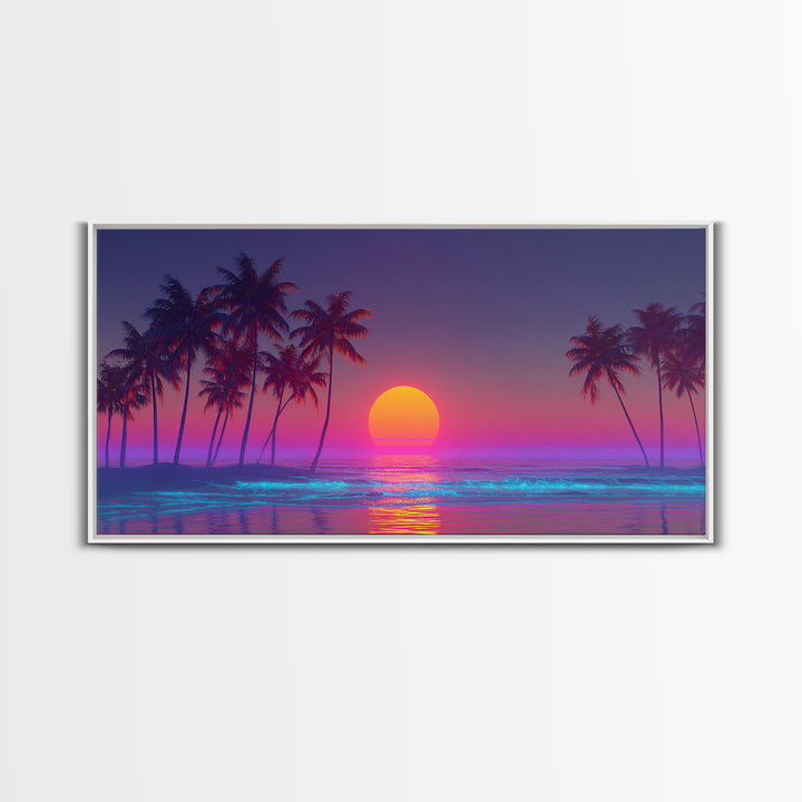 Serene Mountain Lake Reflection With Canoe Sunrise Wall Art Framed Canvas Print Tranquil Landscape Painting For Cozy Home Decor