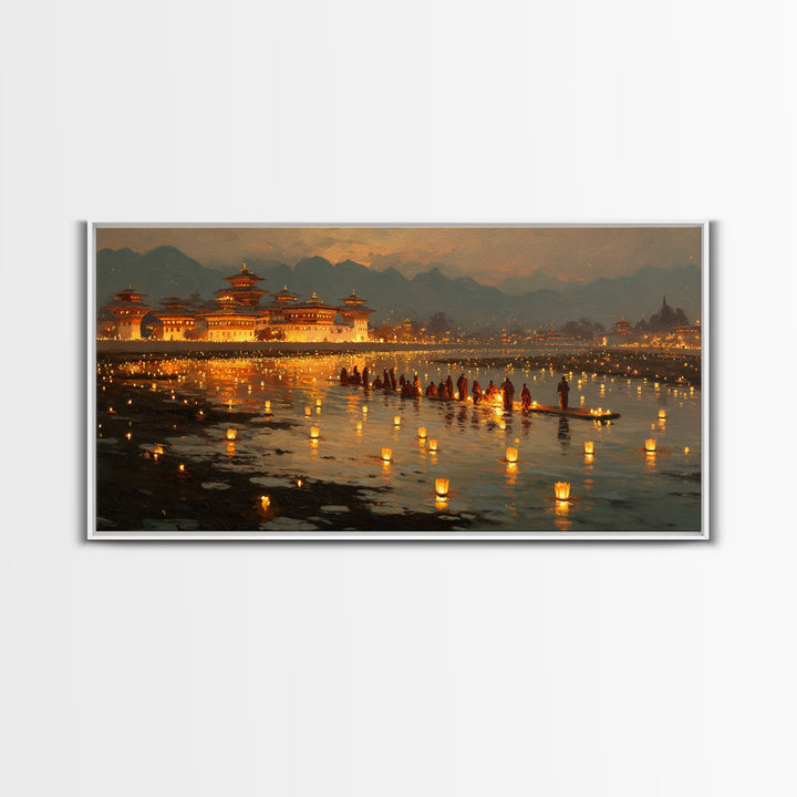 Tranquil Asian Garden Tea House With Smoke Rising From Kettle Serene Wall Art Canvas Print For Zen Home Decor