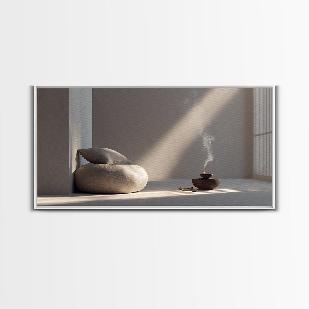 Serene Zen Room Calm Interior Design Wall Art Framed Canvas Print Minimalist Decor Modern Home Decor Relaxation Space Artwork