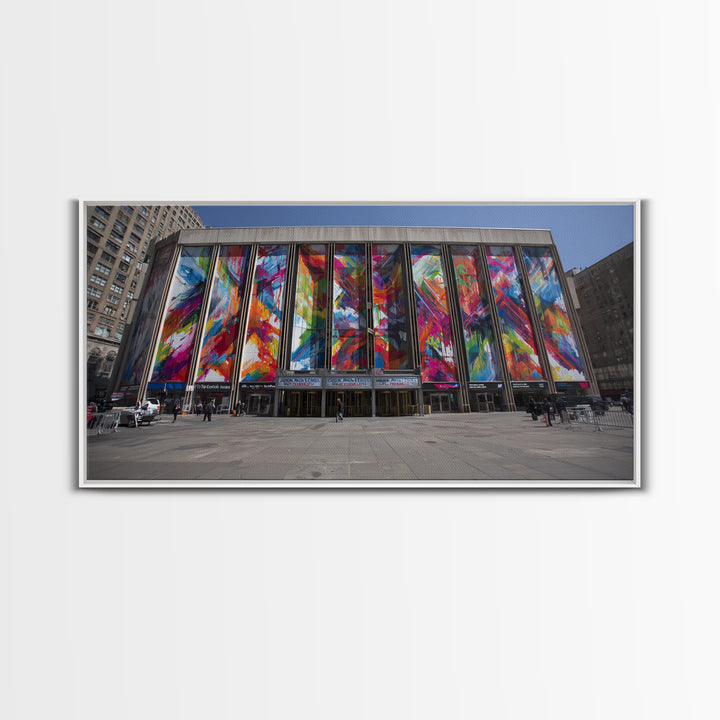 Colorful Modern Glass Building Facade Wall Art, Urban Architecture Canvas Print, Abstract City Decor, Statement Office Art