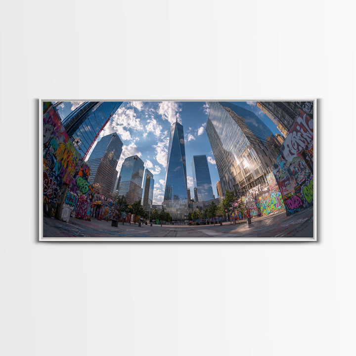 New York City Graffiti Skyline Wall Art, Urban Street Art Canvas Print, Modern Office Decor, Large Living Room Wall Decor