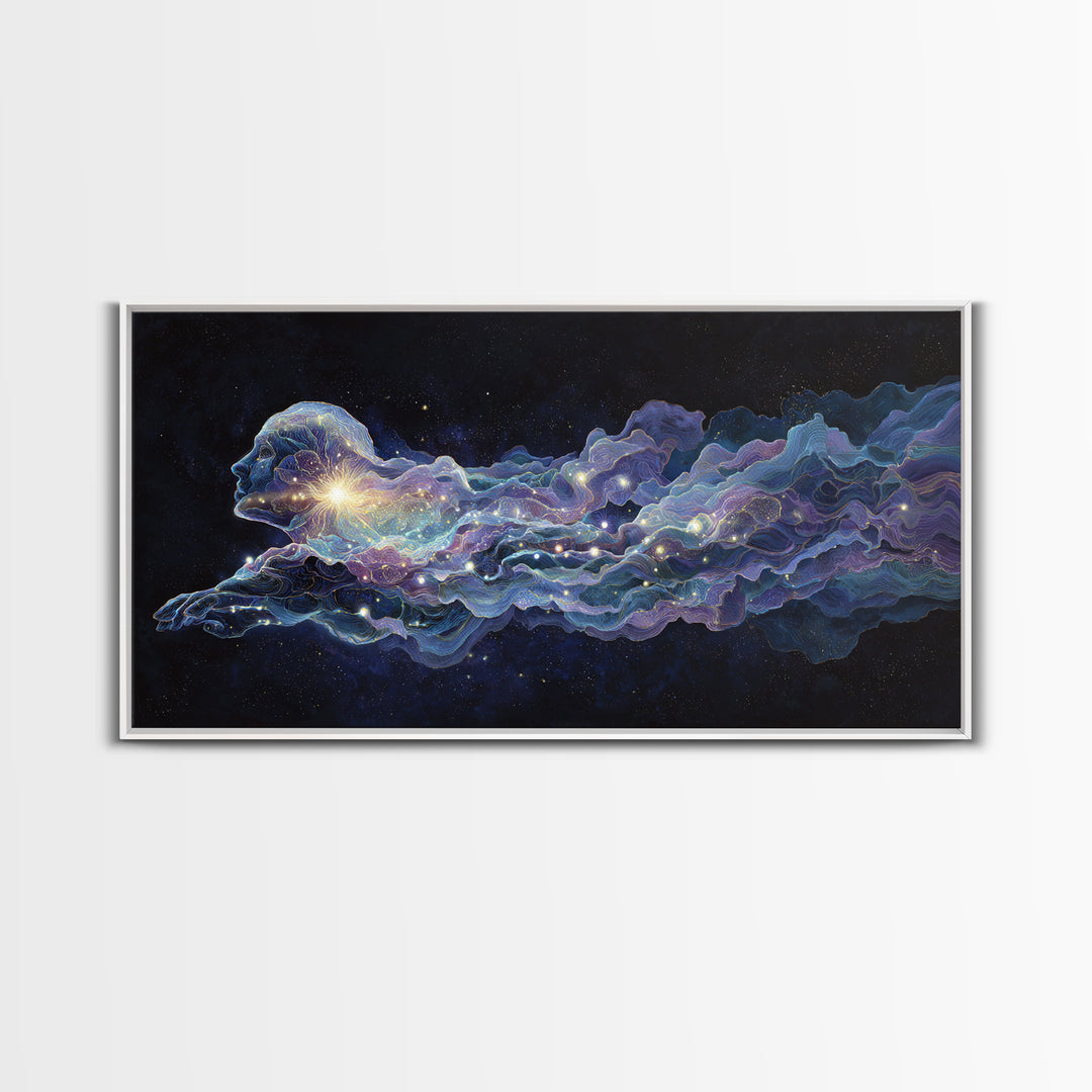 Abstract Celestial Cosmic Art Painting Wall Art Canvas Print Colorful Starry Night Decor Mystical Wall Art