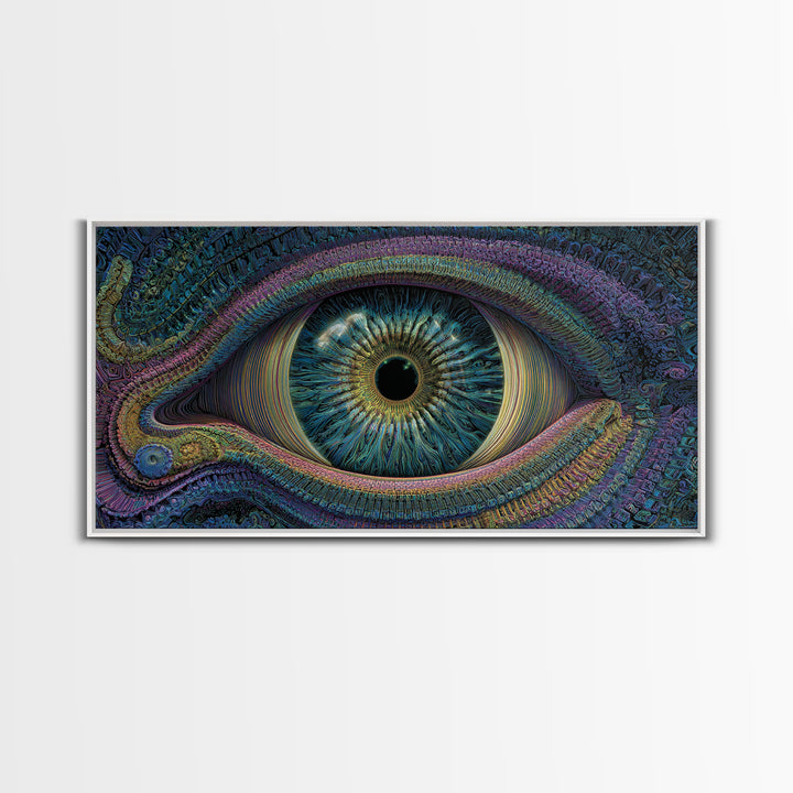 Intricate Abstract Eye Design Digital Art Print Colorful Unique Wall Art Canvas Print Modern Office Decor Gift