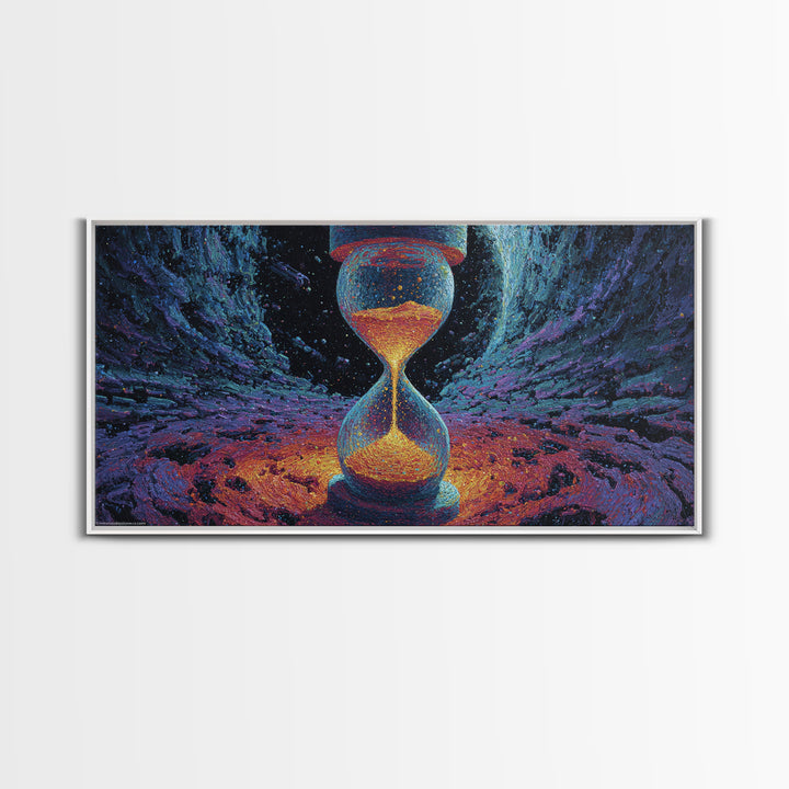 Vibrant Neon Sunset Mountain Landscape Retro Futuristic Style Canvas Print Modern Wall Art For Bedroom Or Office Decor