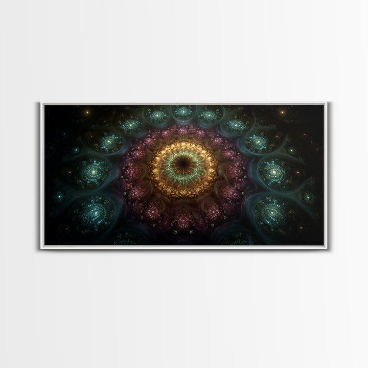 Magical Kaleidoscope Mandala Inspired Abstract Fractal Design Wall Art Modern Wall Decor Canvas Print Gift