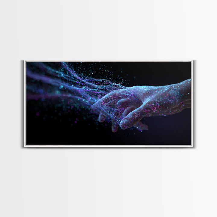 Digital Futuristic Hand Nebula Art Canvas Print Modern Abstract Wall Art For Home Office Decor Unique Cosmic Framed Canvas Print