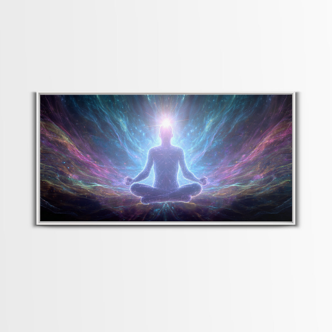 Whimsical Magical Underwater Scene With Mushrooms And Sunset Canvas Print Colorful Fantasy Wall Art