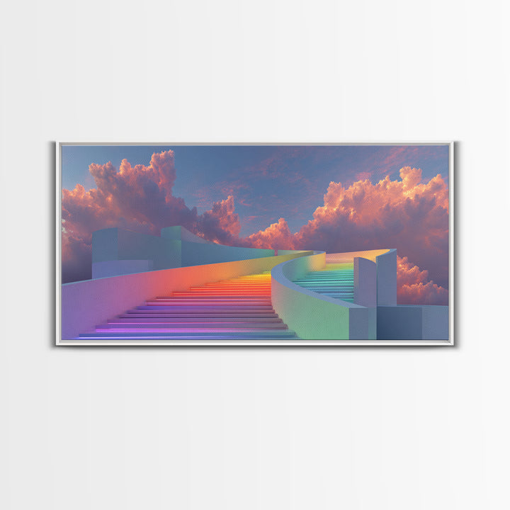 Vibrant Psychedelic Buddha Meditation Digital Painting Spiritual Wall Art Canvas Print Framed Canvas Print For Yoga Room Decor