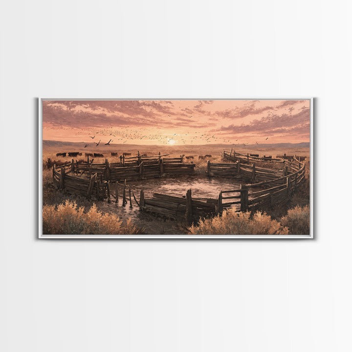 Detailed Traditional Oriental Landscape Scroll Art Painting Framed Canvas Print Asian Wall Art Home Decor Zen Style Wall Art