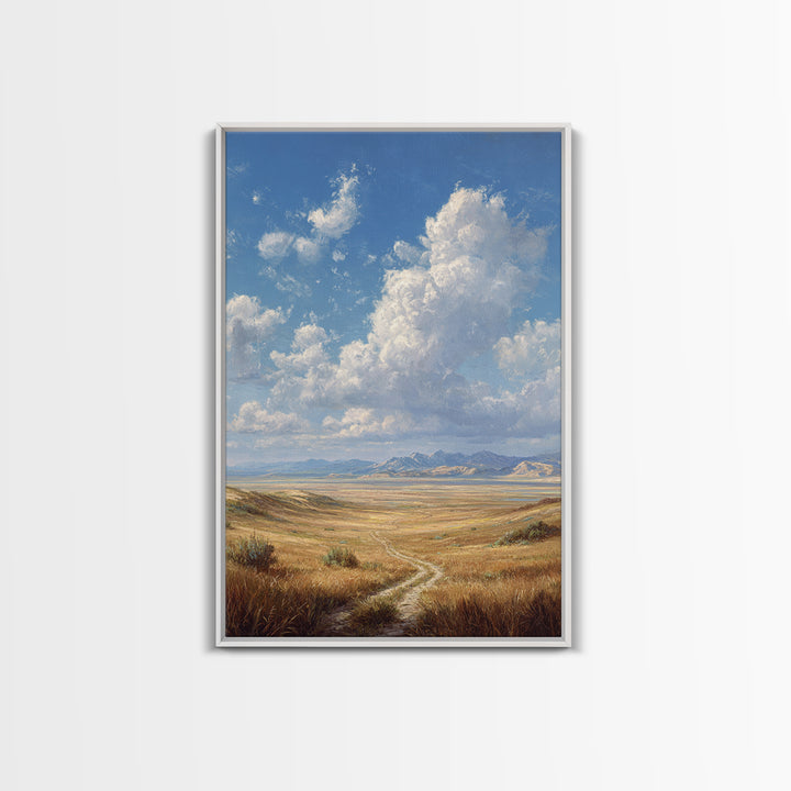 Majestic Mountain Valley Landscape Painting Original Art Large Wall Art Framed Canvas Print Natural Home Decor