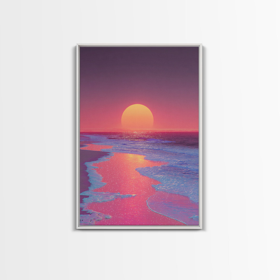 Dramatic Cityscape At Sunset With Reflective Surface Modern Wall Art Large Canvas Print Trendy Wall Art For Living Room Decor